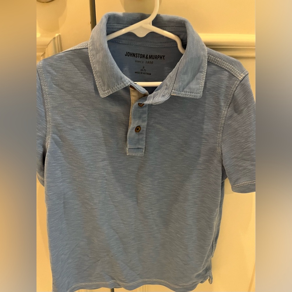 Johnston & Murphy Blue Polo Short Sleeve Classic